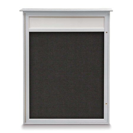 United Visual Products Single Door Enclosed Indoor Letterboard UV1140H-GOLD-BLACK